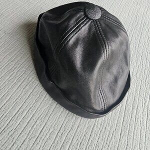 RARE Louis Vuitton Women's Black Leather BIBI Hat FW19